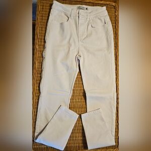 Elegant Cream Straight Leg Jeans